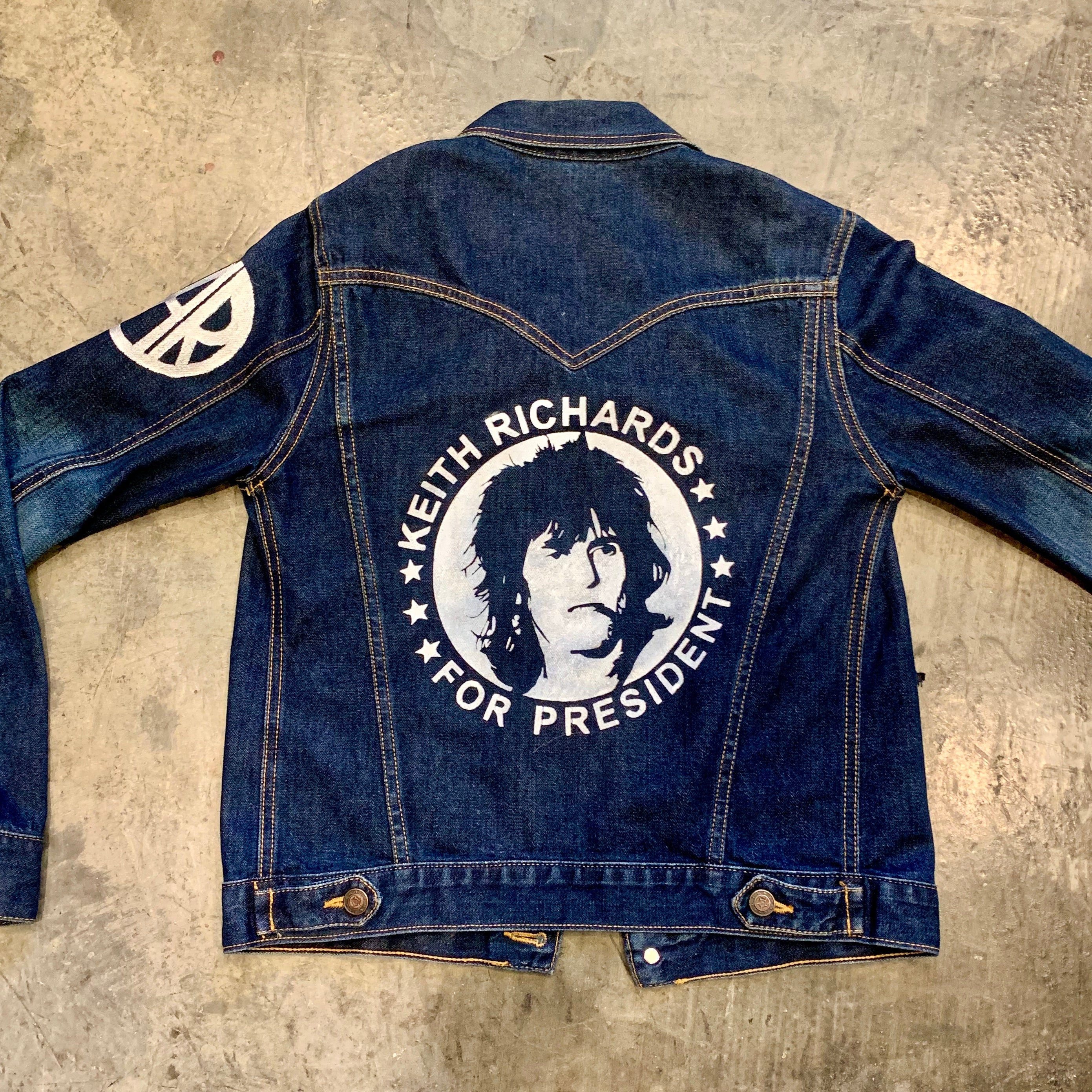 Keith Richards For President Custom Denim Jacket Women's S and M - Wild Ones