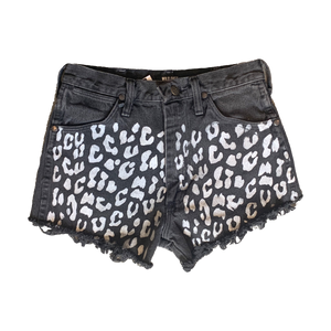 Leopard Print Vintage Wrangler Cut Off Shorts Black - Wild Ones