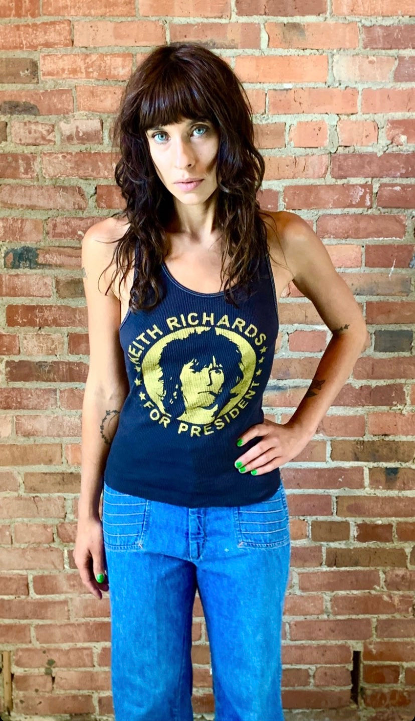 Keith Richards For President Tank in Silver or Gold - Wild Ones