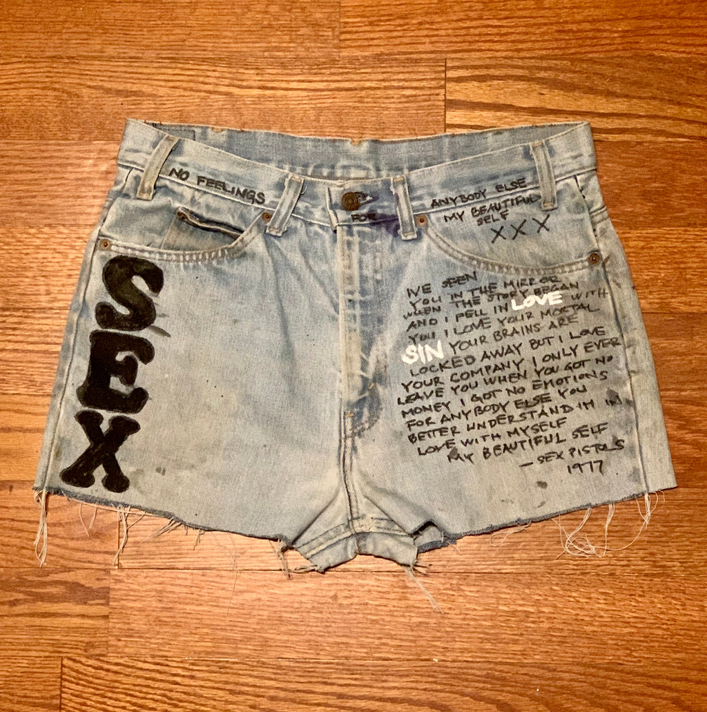 *SOLD * SEX PISTOLS 1977 Vintage Levi's Cut Off Shorts - Wild Ones